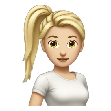 Beautiful Girl,blonde Pony Tail Hair sticker
