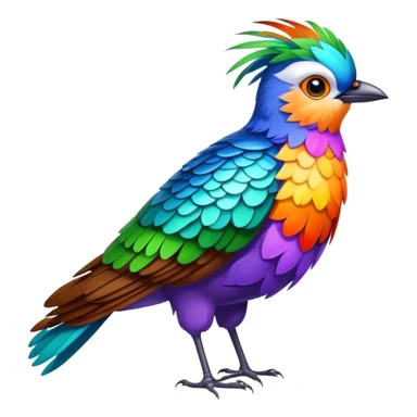cuckoo bird with colorful feathers sticker