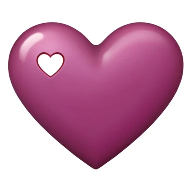Deep mauve-red heart shape sticker