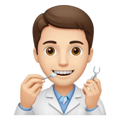 dentist, examining tooth, friendly sticker