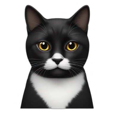 black cat with white from nose to chin on right side sticker