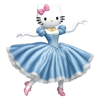 louis xv hello kitty dancing together sticker