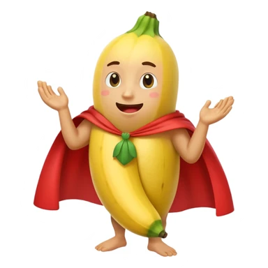banana as superhuman. add watermelons in background  sticker