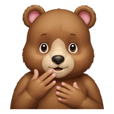 Full Beary is blushing deeply, looking away, fingers touching, bashful smile, soft pastel background sticker