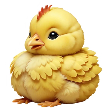 Meme-Worthy Cute Sleeping Yellow Baby Chicken Portrait Emoji, Head resting peacefully with a contented smile, showcasing a delightfully tiny build and a luxuriously soft bright yellow downy coat, eyes shut in a serene, restful nap, Simplified yet hilariously adorable features, highly detailed, glowing with a soft, drowsy light, high shine, relaxed and utterly lovable, stylized with an air of playful laziness, bright and heartwarming, soft glowing outline, capturing the essence of a comically sleepy chick, so meme-worthy it feels like it could instantly become the next viral sensation of adorable slumber! sticker