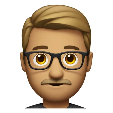 smart man with glasses with little beard sticker