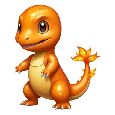 glitter pokemon charmander sticker