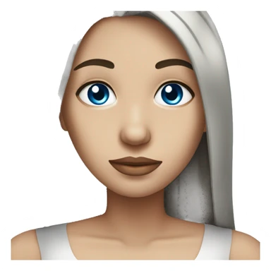 Brunette with dark straight hair, fair skin and blue eyes sticker