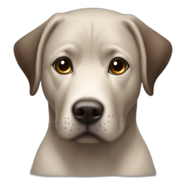 5 years old, female, Chubby, DARK brown, english lab, tired face, looking at you confused, very small amount of white scruff under chin sticker