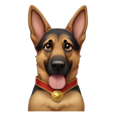 German shepherd and captain marvel sticker