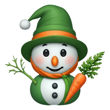 snowman wearing green hat sticker