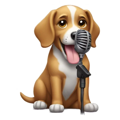 Dog with a microphone  sticker