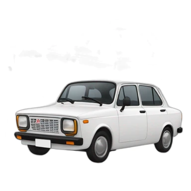 White lada fiat sticker