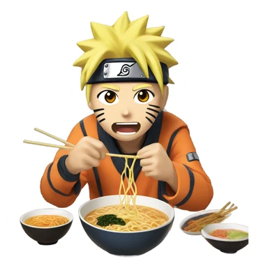 Naruto eating ramen  sticker