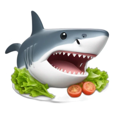 Un requin qui mange une salade sticker