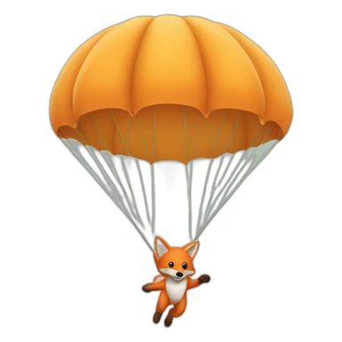 Jumping fox parachute sticker