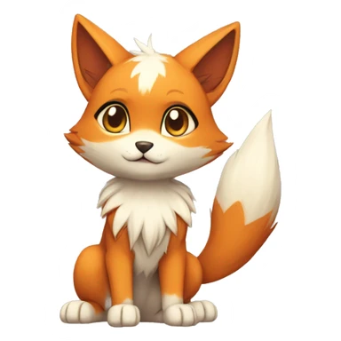 a anthro chibi-style cat-fox-Fakémon-hybrid full body sticker