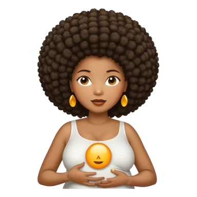 pregnant black woman with afro sticker