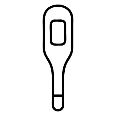 outlined digital thermometer icon with no fill sticker