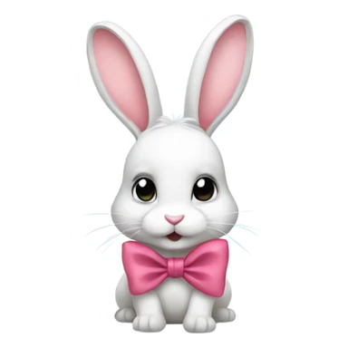 bunny with bow sticker