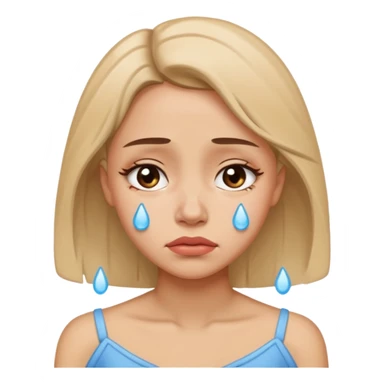 Beautiful lady crying can see shoulders sticker