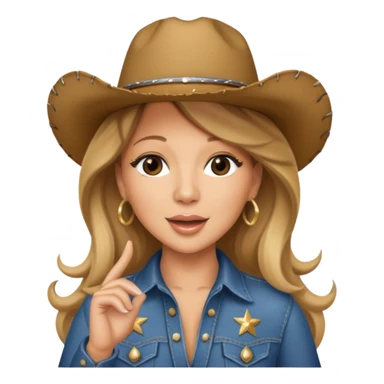 mariah carey is singing with mirco and cowboy hat sticker