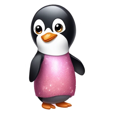 A penguin wearing a cute pink glittery dress and pink shoes sticker