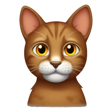 Brown cat with orange eyes and ear warmers sticker