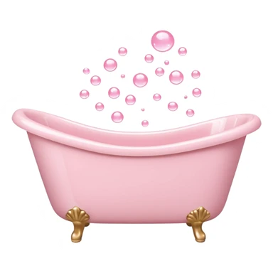 light pink bathtub filled with light pink water and bubbles sticker