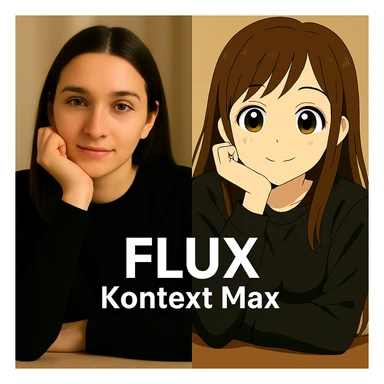 same similar image but chnage the text to "Flux Kontext Max" sticker
