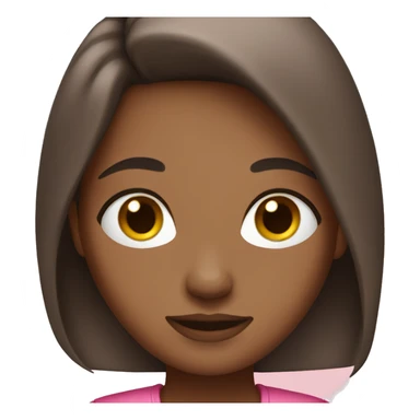 Pink wear girl with brown hair sticker