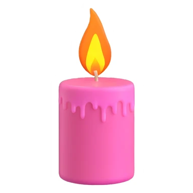 A pink candle with a flame on it, viewed from top to down. sticker