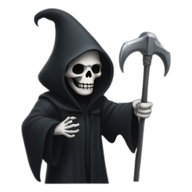 grim reaper waving sticker