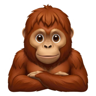 A sitting orangutan sticker