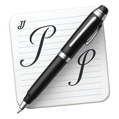 pen writing initials J P sticker