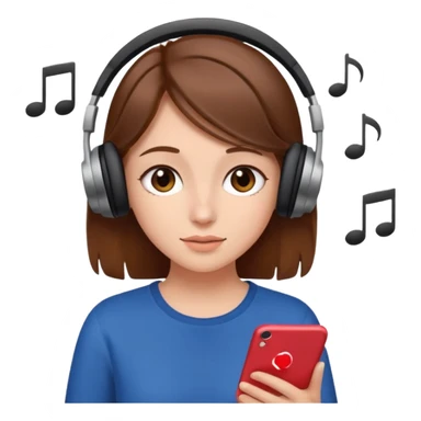 A Brown haired Girl lising to Music  sticker