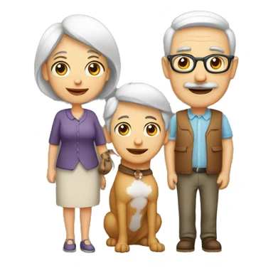 papá y mamá con perro salchica sticker