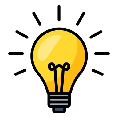 yellow light bulb with rays sticker