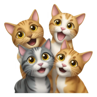 Three cats taking a selfie  sticker