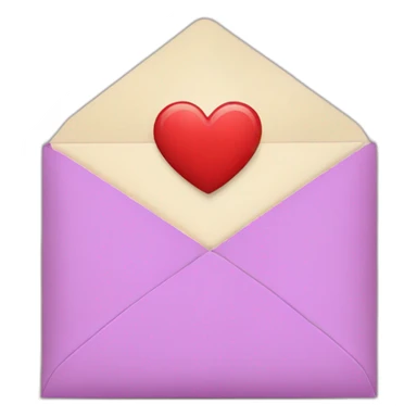 a letter envelope with a heart coming out of it sticker