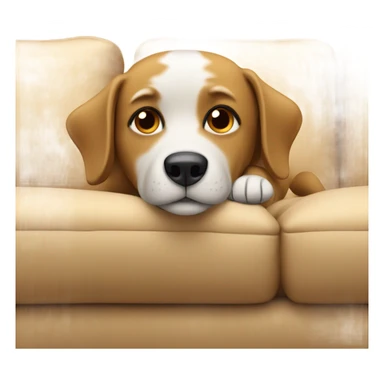 Dog on a couch sticker