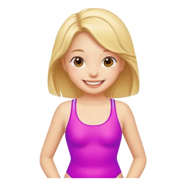 A flat cartoon girl in swimsuit sticker