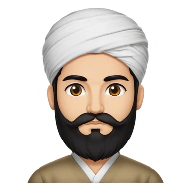 persian adult with black hair upwards and beard sticker