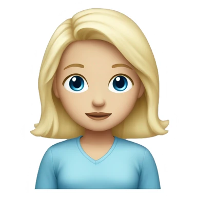 Blonde girl baby with blue eyes sticker