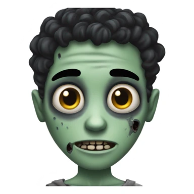 zombie boy with curly black hair  sticker