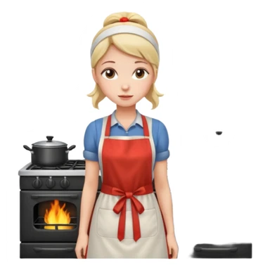 girl and stove sticker