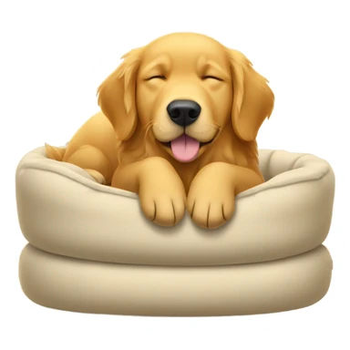 Golden sleeping in two dog beds sticker
