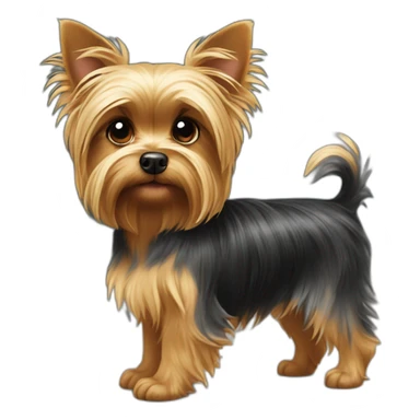 yorkshire terrier standing only on his 2 back paws sticker