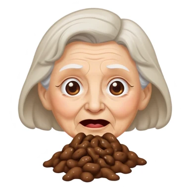 Old lady playing poo sticker
