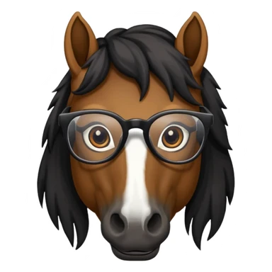 black horse head with glasses sticker